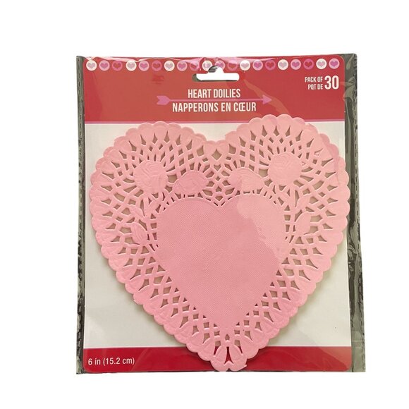 Pink Heart Doilies Paper Romance Valentine's Day Ephemera 30 Plus Crafts mq Junk - Picture 2 of 3